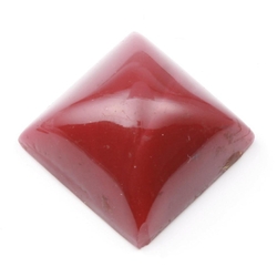 Czech Deco vintage square domed red glass cabochon 24mm