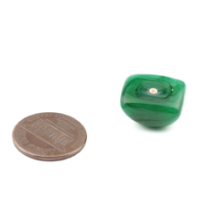 Vintage Czech green swirl marble head pin glass bead button element