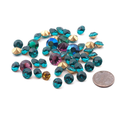 Lot (46) Czech vintage assorted glass rhinestones