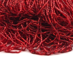 Master Hank Red silver lined metallic bugle glass beads 500g 11/0 Vintage Czech