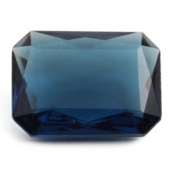 Large Czech vintage octagon rectangle blue amethyst glass rhinestone 30x22mm