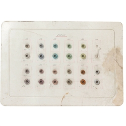 Sample card (22) Czech antique gold lustre transparent glass buttons