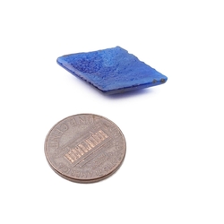 Czech vintage blue satin moonglow rhomboid glass cabochon 28x15mm