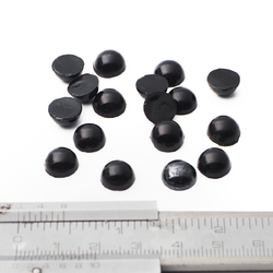 Lot (17) Czech vintage black round glass cabochons 9mm