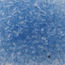 Lot (425) Czech vintage round faceted blue glass beads 4mm