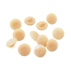 Lot (12) Vintage Czech beige opaline glass buttons 13mm
