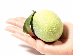 RESERVED LIZ Vintage 1940's glass coated lime fruit Christmas ornament decoration