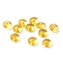 Lot (11) Czech Art Deco golden yellow headpin glass beads button elements 7mm