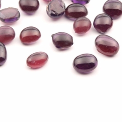 Lot (72) Czech antique purple glass cabochon drops craft supplies
