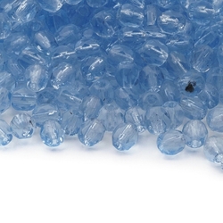 Lot (425) Czech vintage round faceted blue glass beads 4mm