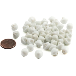 Lot (48) vintage Czech white cone dimi doll size glass buttons 10mm