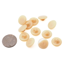 Lot (12) Vintage Czech beige opaline glass buttons 13mm
