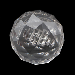 Extra large Czech vintage faceted crystal glass Chandelier ball prism 59mm