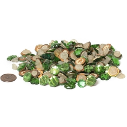 Lot Czech vintage glass rhinestone trimming stone beads geometric floral green