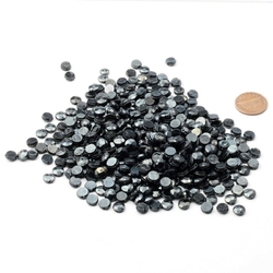 Lot (460) antique Czech black lustre faceted nailhead glass beads 7mm