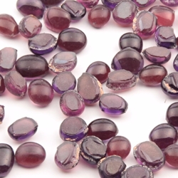 Lot (72) Czech antique purple glass cabochon drops craft supplies