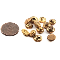 Lot (13) Vintage German brass metal Fancy doll flower dimi 2 part buttons