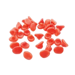 Lot (35) Vintage Czech orange red dimi oval glass buttons 11mm