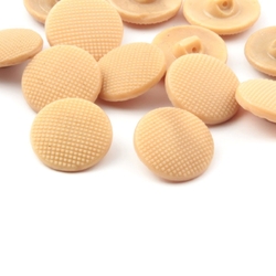Lot (12) Czech vintage beige dimple glass buttons 18mm
