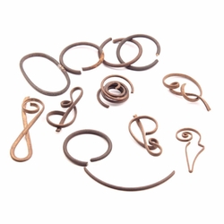 Lot (13) Czech Vintage Deco metal wirework jewelry brooch design elements findings