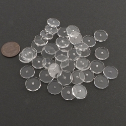 Lot (41) Czech rare antique hand faceted rondelle clear glass beads 13-15mm
