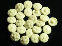 Uranium snowflake glass buttons 18mm Lot 24pcs Vintage Czech