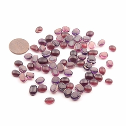 Lot (72) Czech antique purple glass cabochon drops craft supplies