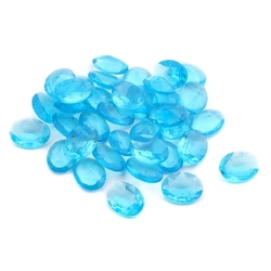 Lot (36) Czech vintage oval faceted blue glass rhinestones 12x9mm