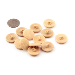 Lot (12) Czech vintage beige dimple glass buttons 18mm
