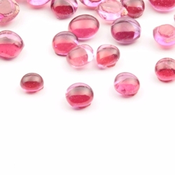 Lot (46) Czech antique pink amethyst glass cabochon drops craft supplies