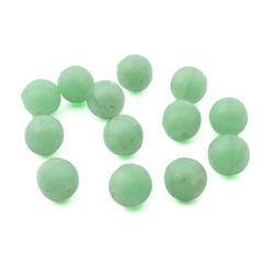 Lot (12) Czech vintage pastel Uranium green round hand molded glass beads 10mm