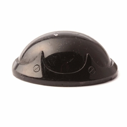 Czech Art Nouveau black glass hat pin topper bead 36mm