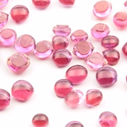 Lot (46) Czech antique pink amethyst glass cabochon drops craft supplies