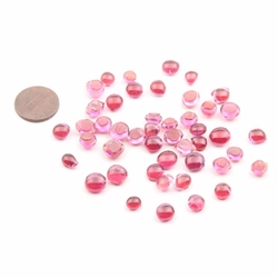 Lot (46) Czech antique pink amethyst glass cabochon drops craft supplies