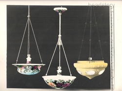 Original 1900's color print Czech glass pendant chandeliers catalogue page 