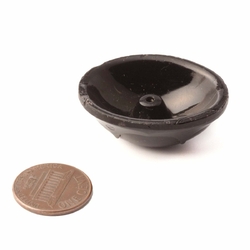 Czech Art Nouveau black glass hat pin topper bead 36mm