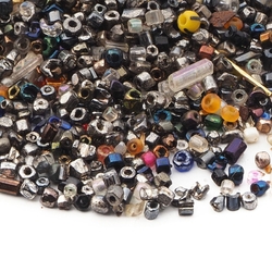 Lot (1000) Czech vintage rondelle hexagon seed bugle glass beads mix