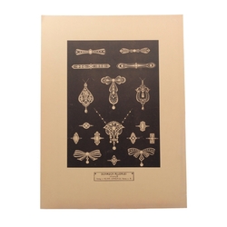 Vintage 1930's German jewelry design catalogue page poster "Schmuck-Allerlei"