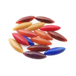 Lot (15) Czech vintage marquis oval glass cabochons 21mm
