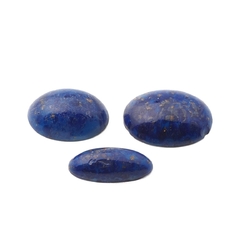 Lot (3) Czech vintage oval aventurine gold Lapis blue glass cabochons