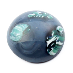 Czech vintage lampwork millefiori marble violet satin glass cabochon 22mm