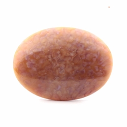 Large Czech vintage pink peach satin marble oval glass cabochon 40x30mm