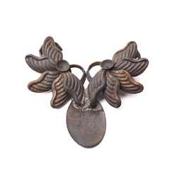 Pair Czech Vintage original Art Deco flower earring design elements findings