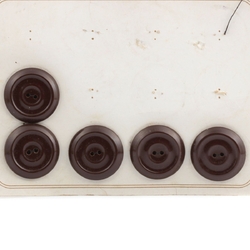 Card (5) Art Deco plastic celluloid black geometric buttons 33mm
