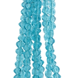 Hank (168) Vintage aqua blue English cut Czech glass beads 5mm