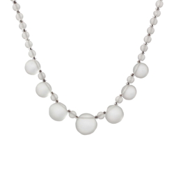 Vintage Czech necklace frost round pendant glass beads drops