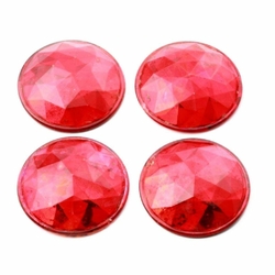 Lot (4) Czech Deco Vintage red faceted Chandelier lamp prisms cabochons 58mm