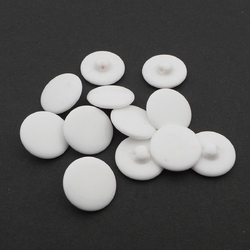 Lot (12) Vintage Czech white glass buttons 22mm