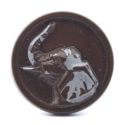 Rare 1920's vintage Czech brown elephant glass button 18mm