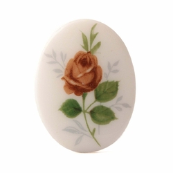 Vintage rose flower porcelain picture cabochon 40x30mm